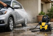 غسيل سيارة في المنزل باستخدام ماكينة غسيل سيارات للاستخدام المنزلي