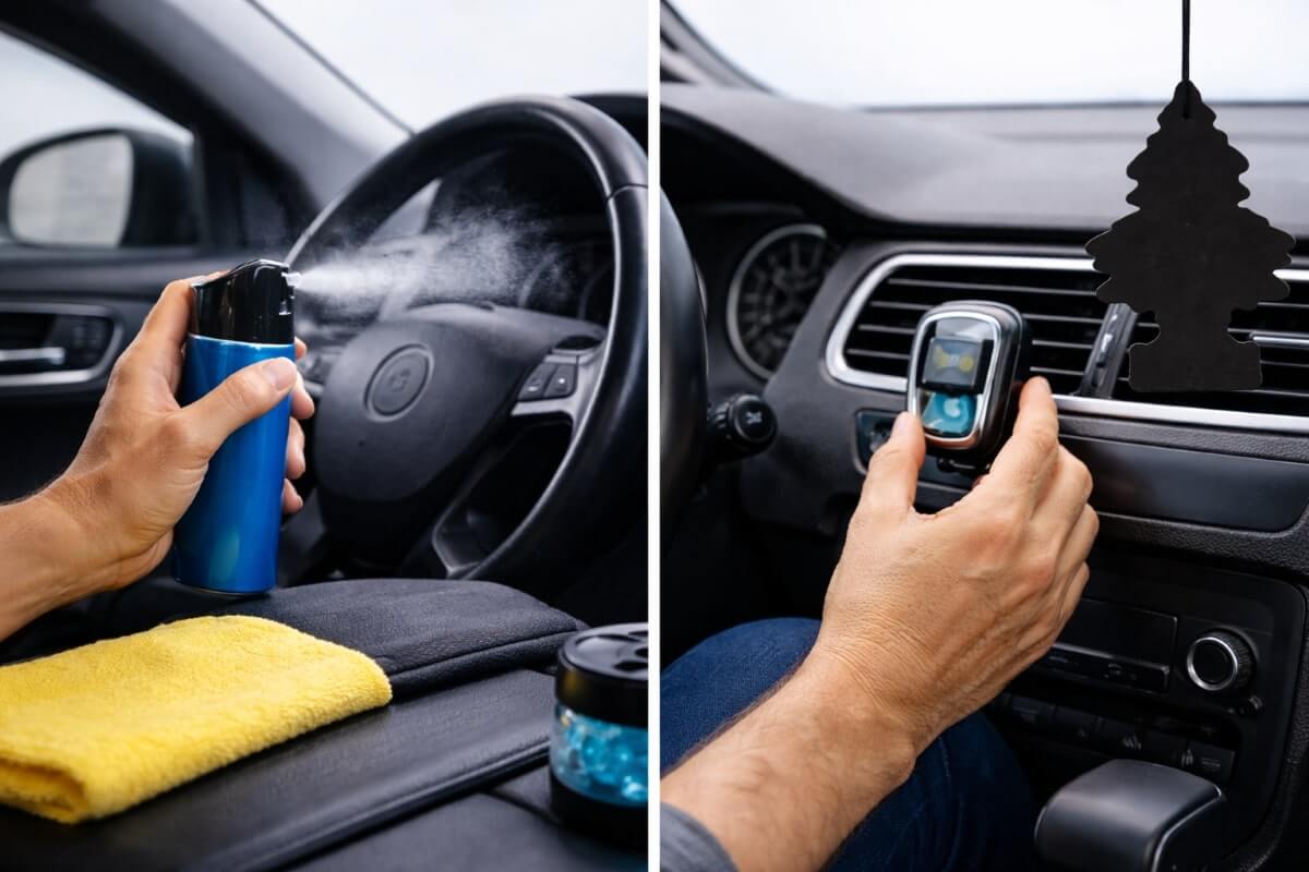 استخدام معطرات السيارة لإزالة الروائح والحفاظ على رائحة متوازنة أثناء القيادة