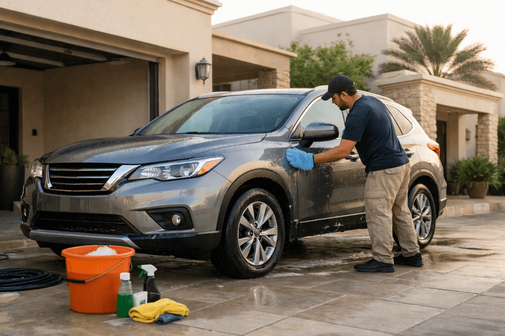 العناية بالسيارة في البيت في السعودية بطريقة عملية وآمنة داخل المنزل 