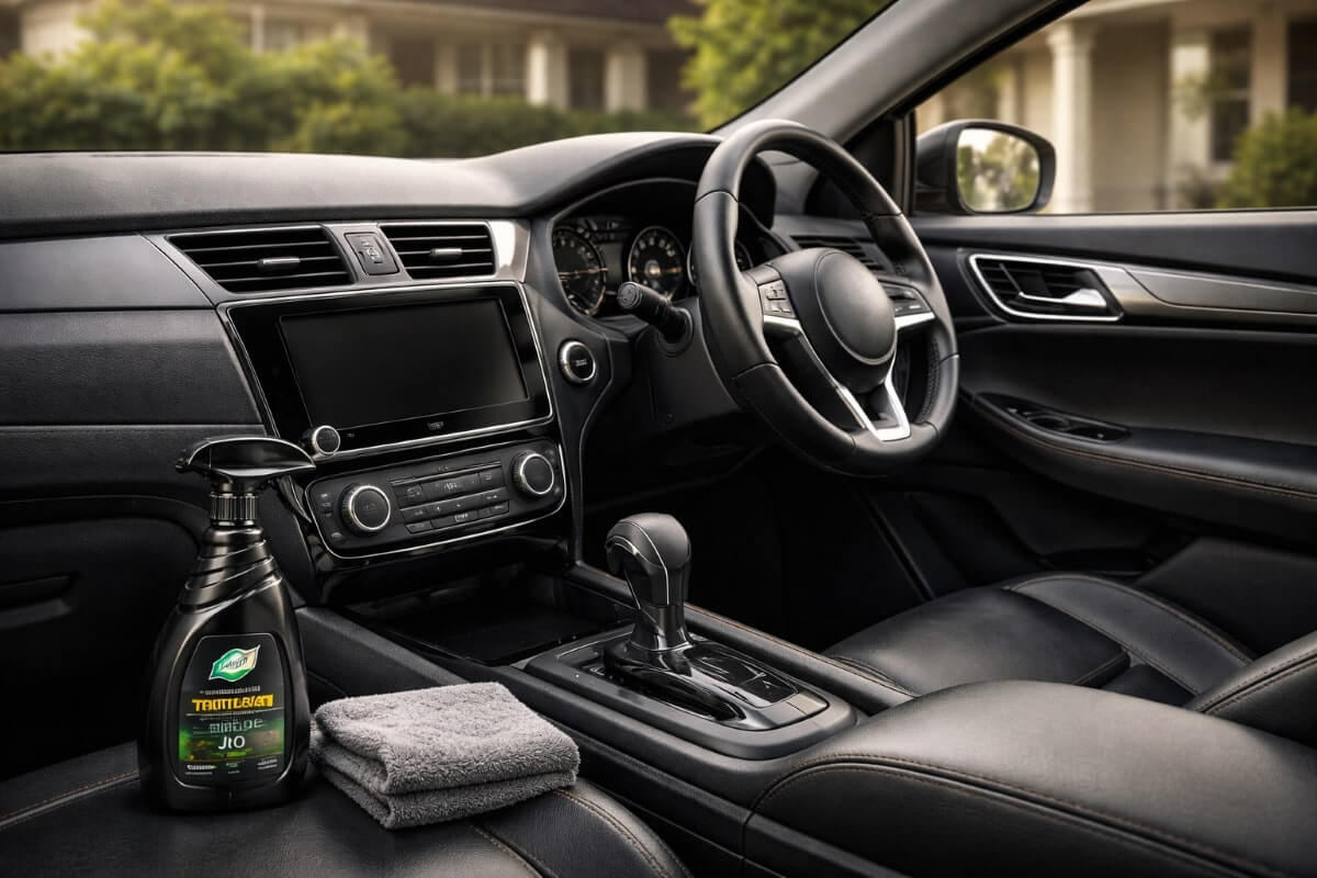 تنظيف داخل السيارة في الاستخدام المنزلي مع منظف داخلي مناسب للأجواء في السعودية