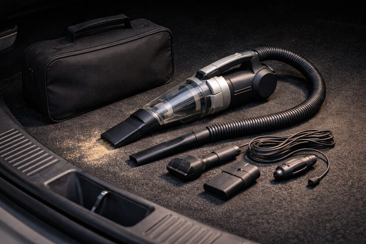 ملحقات مكنسة سيارة للاستخدام المنزلي مع حقيبة التخزين