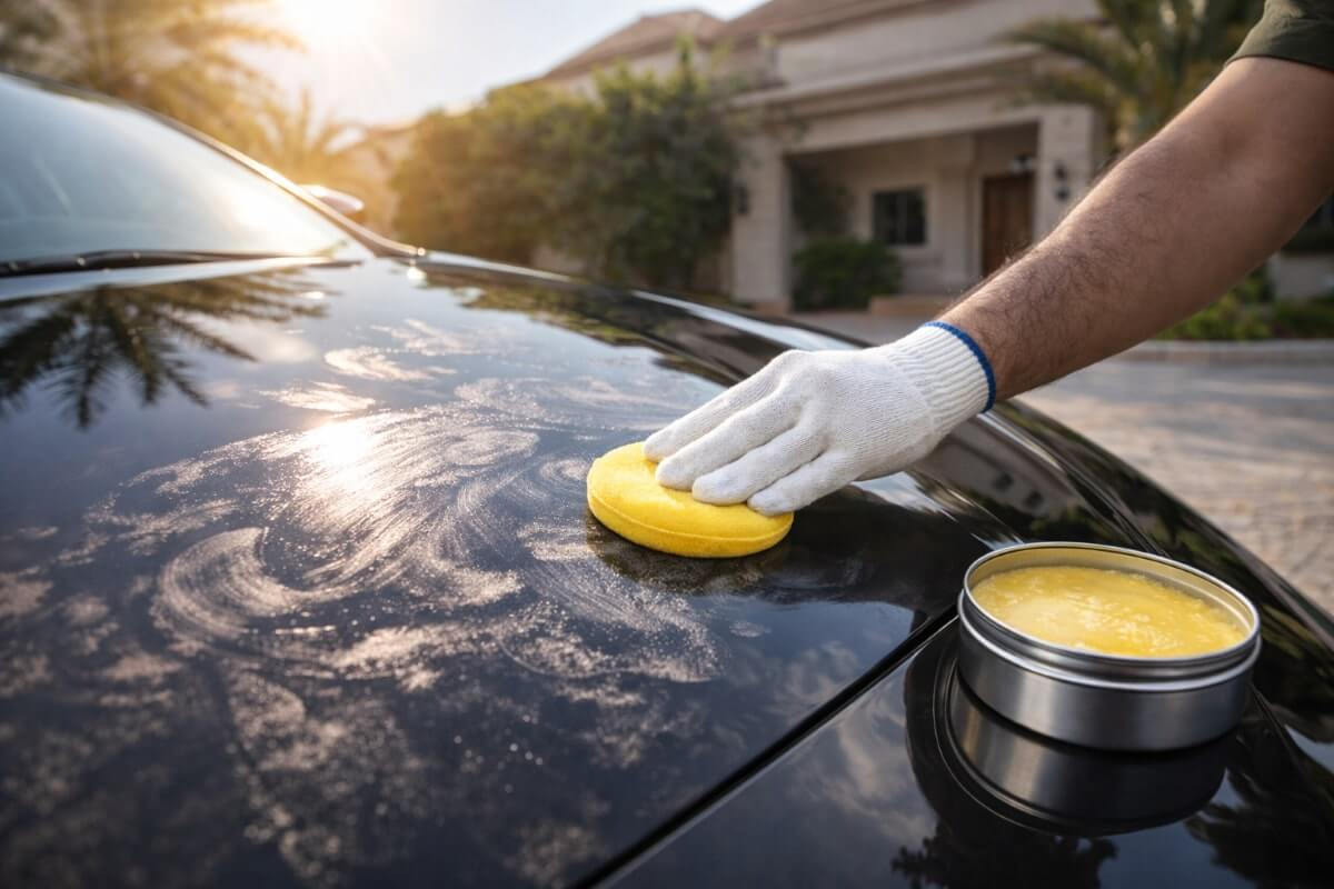 خطأ شائع عند استخدام شمع السيارة تحت أشعة الشمس مما يترك آثارًا على الطلاء