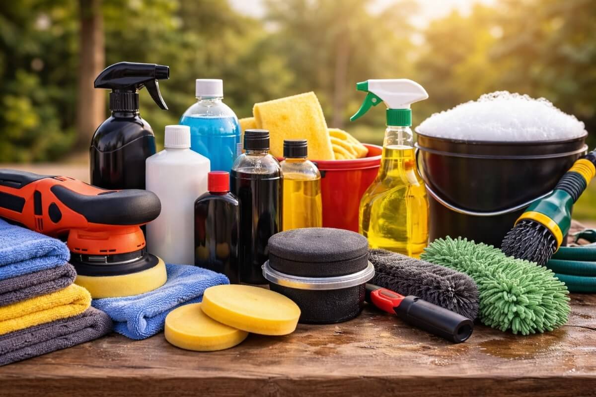أدوات ومنتجات أساسية للعناية بالسيارة للاستخدام المنزلي