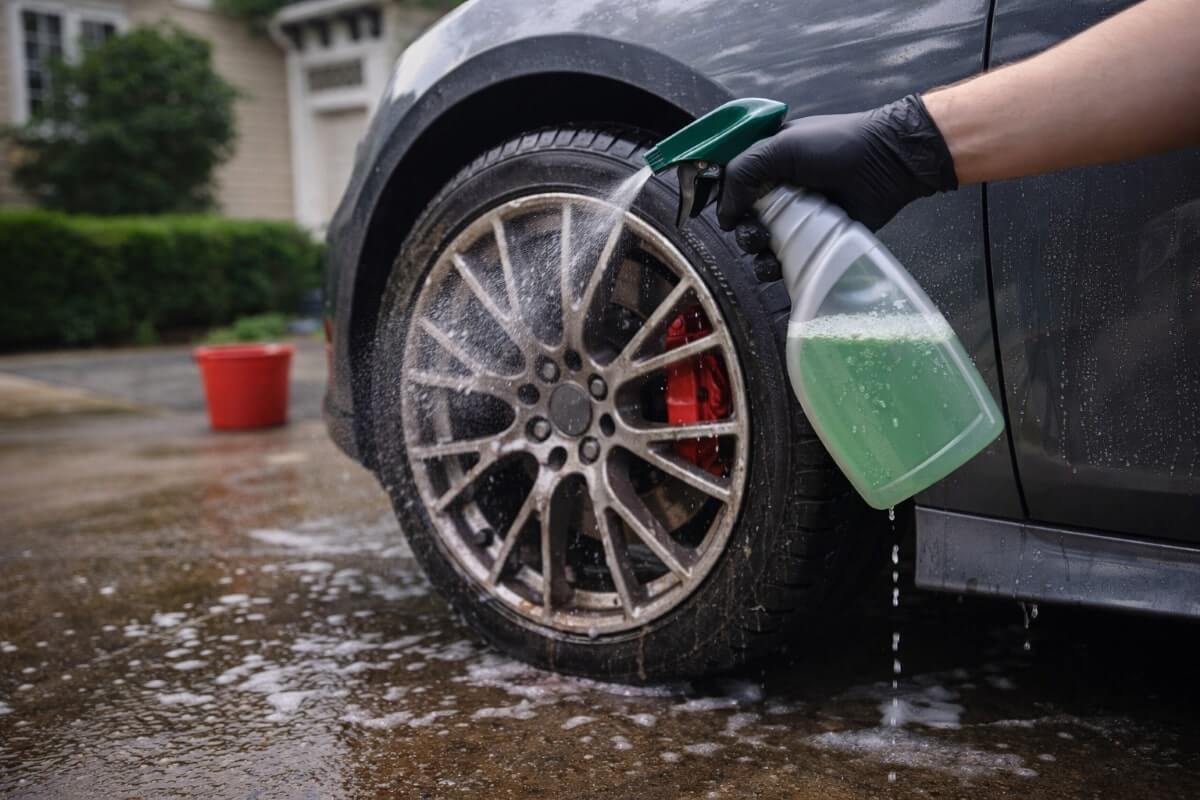 استخدام منظف جنوط سيارات في المنزل بطريقة آمنة