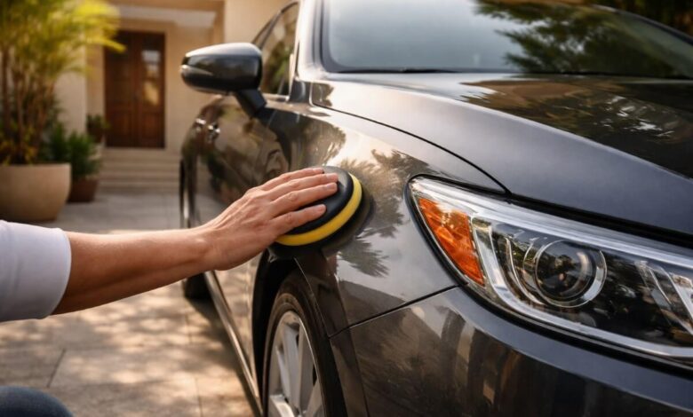 تلميع طلاء سيارة في المنزل باستخدام ملمع سيارات للاستخدام المنزلي