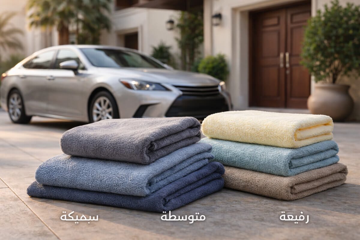 اختلاف سماكة فوط مايكروفايبر واستخدامها على طلاء السيارة في المنزل