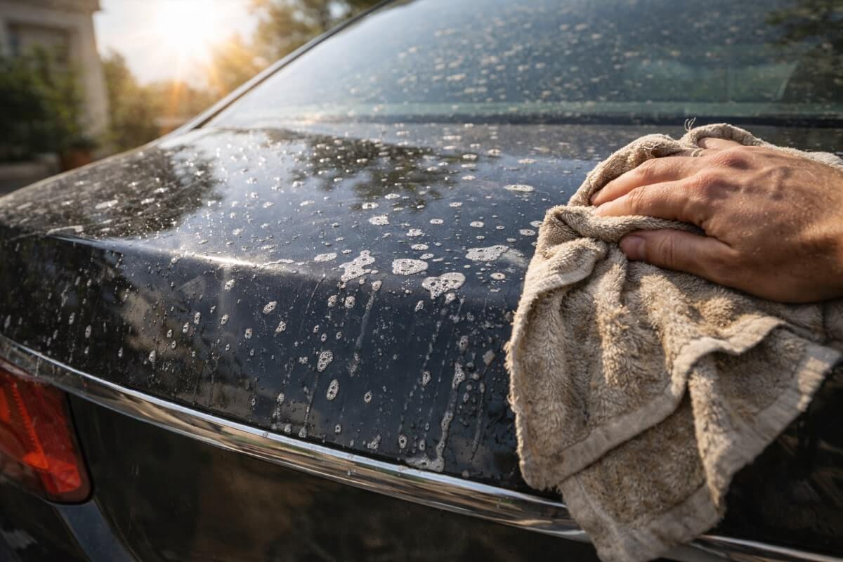تجفيف السيارة بمنشفة قديمة يترك بقع ماء وخدوش على الطلاء